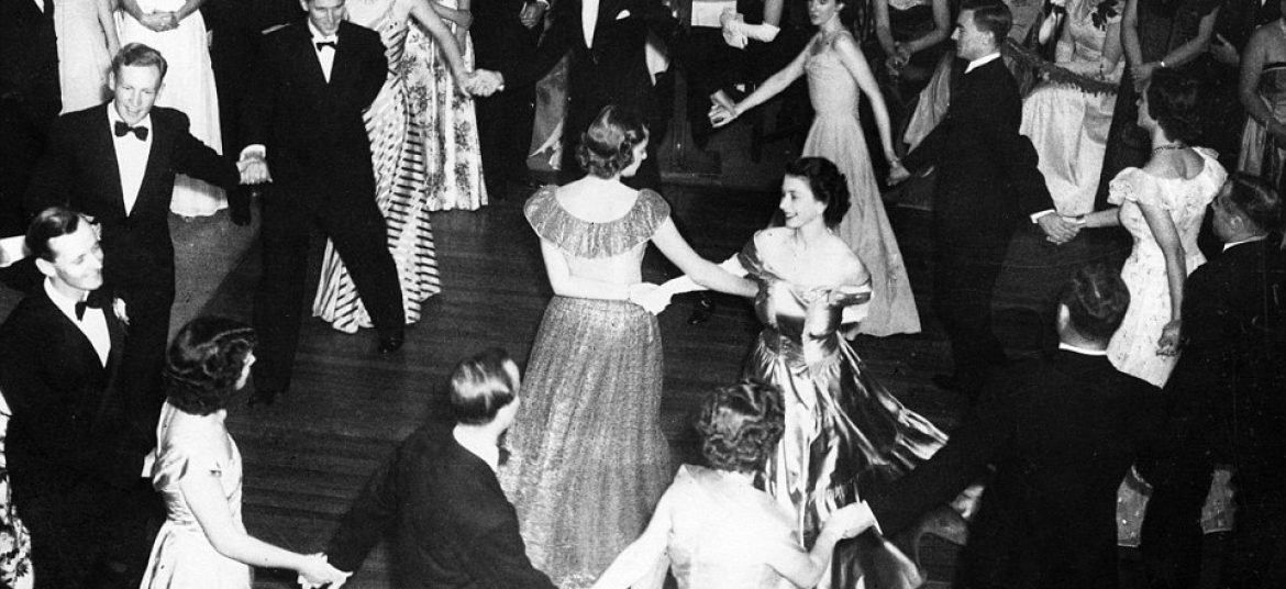 Late Queen Elizabeth dancing in the Ballroom